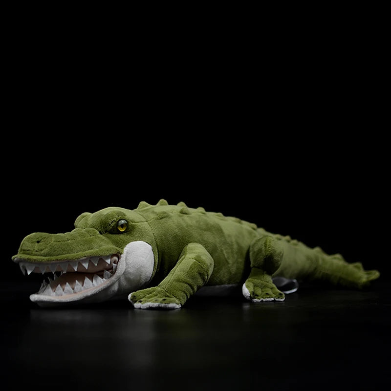 Crocodile en peluche réaliste à bouche ouverte, 20" | 50 cm