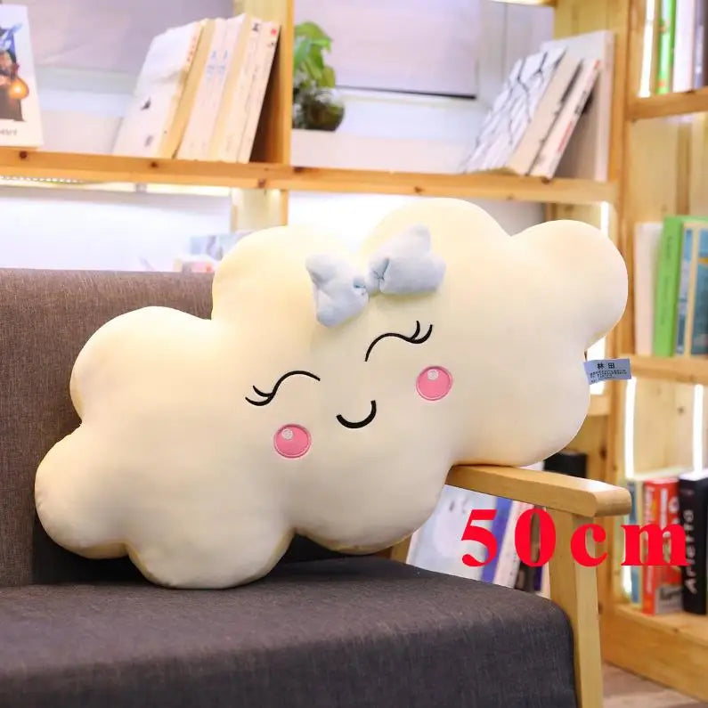 Smiling Kawaii Cloud Plushie, 20-35" | 50-90 cm