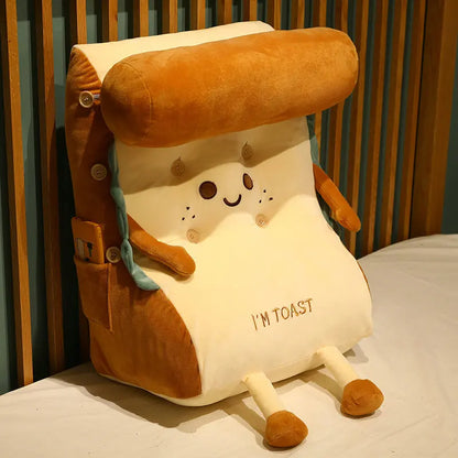 Plushie Cartoon Large Piece of Toast Back Support Pillow, 16" | 40 cm