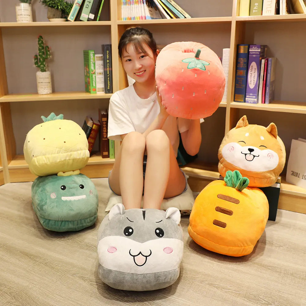 Cartoon Animal & Plant Floor Slippers | Cozy Oversized Foot Warmers