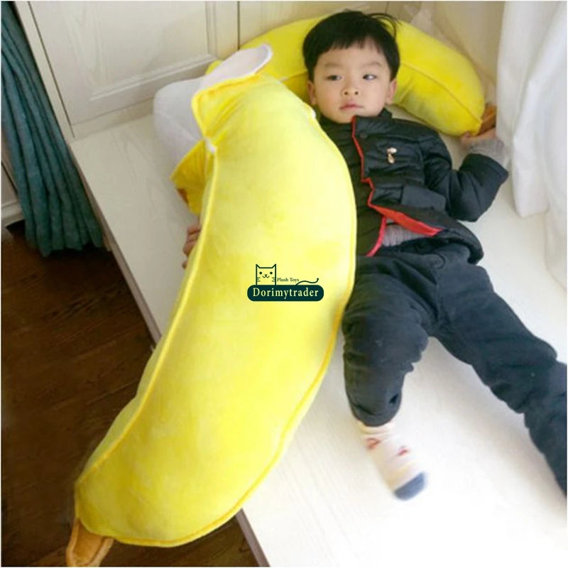 Jumbo Peeled Banana Plushie – Giant Plush Toy Food Body Pillow