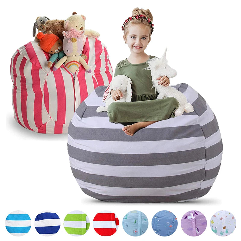 Plushie Striped Bean Bag Organizer | Stylish & Functional