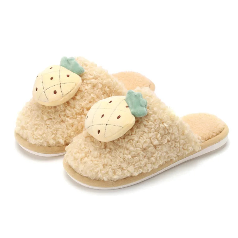 Plushie Fruit Slippers, Five Fruit Styles, US Men 3.5-6.5/Women 5.5-8