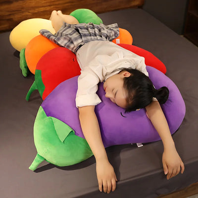 Jumbo Plushie Cartoon Pepper/Eggplant/Carrot/Corn, 12-39" | 30-100cm