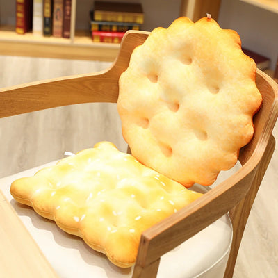 Simulation Biscuit Plush Seat Cushion, 15" | 38 cm – Soft Cookie Pillow