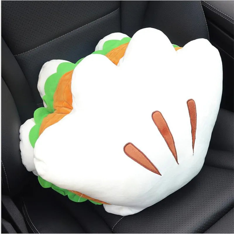 Hamburger Car Headrest & Waist Lumbar Pillow – Cute Cartoon Cushion