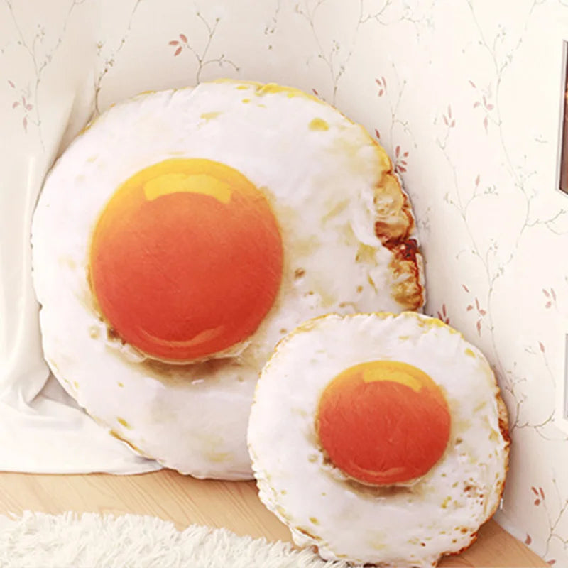 Almohada de Huevo Frito Realista de Peluche, 15" | 38 centímetros