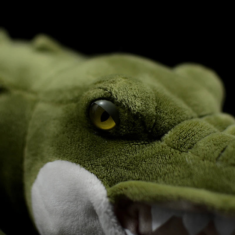 Crocodile en peluche réaliste à bouche ouverte, 20" | 50 cm