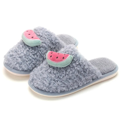 Plushie Fruit Slippers, Five Fruit Styles, US Men 3.5-6.5/Women 5.5-8