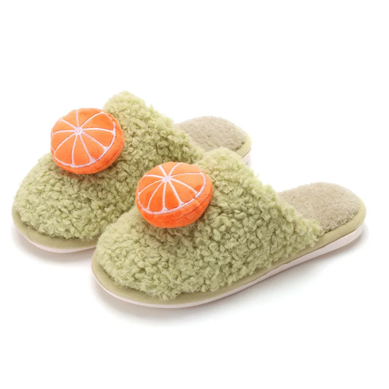 Plushie Fruit Slippers, Five Fruit Styles, US Men 3.5-6.5/Women 5.5-8