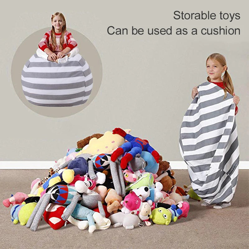 Plushie Striped Bean Bag Organizer | Stylish & Functional