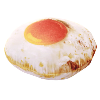 Coussin en forme d'œuf au plat réaliste en peluche, 15" | 38 cm