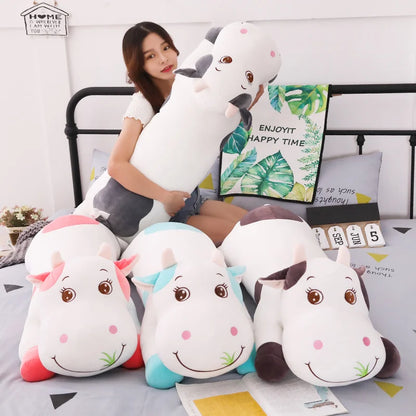 Long Cow Plushie – Soft Body Pillow, 20-43" | 50-110 cm