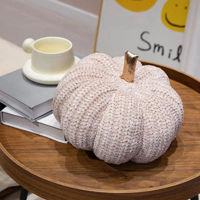 Gestrickte Kürbis-Plüschfigur, drei Farben, 11" | 28 cm