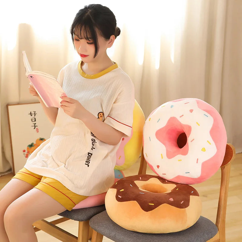 Donut Seat Cushion Plushie, Four Colors, 15-23" | 38-58 cm