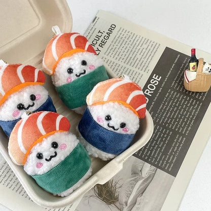 Sushi Roll Plushie Keychain – Kawaii Mini Plush Toy Food