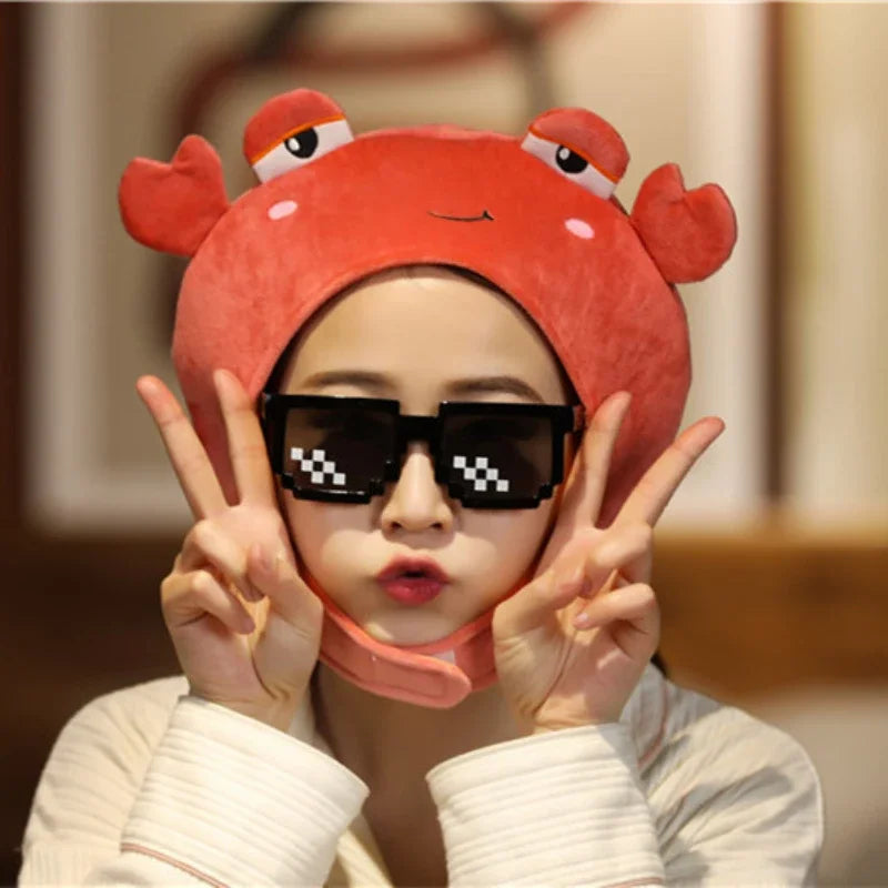 Crab Plush Headgear Hat | Novelty Stuffed Costume Cap