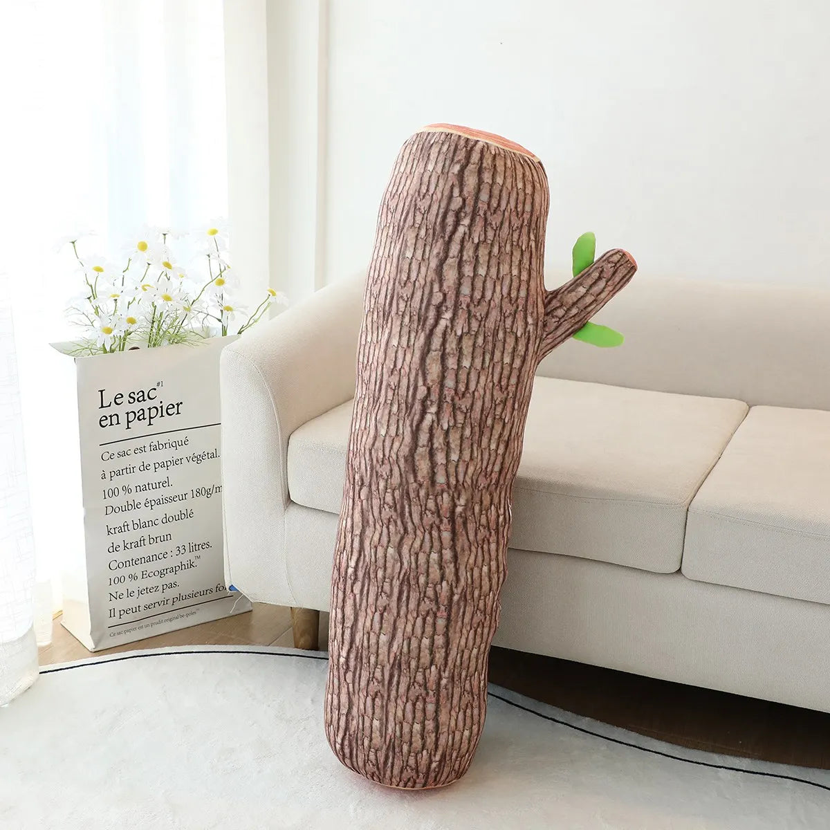 Peluche Tronc d'Arbre Réaliste, Deux Couleurs, 18-33" | 45-85 cm