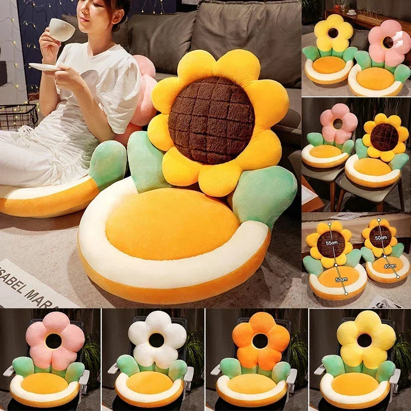 Flower Plushie Seat Cushion, 19"-22" | 50-55 cm