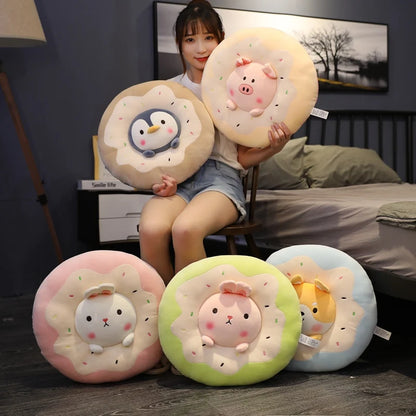 Animal Donut Plushie Seat Cushions, 16" | 40 cm