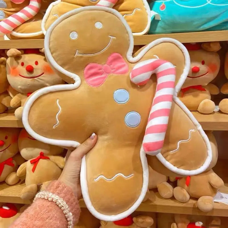 Grande peluche di biscotto di pan di zenzero con bastoncino di zucchero, 17-24" | 42-60 centimetri