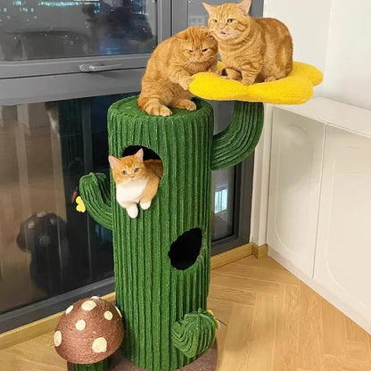 Árbol para gatos de lujo en forma de cactus - Apto para múltiples gatos