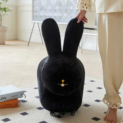 Rabbit Plushie Ottoman with Wheels - Two Colors