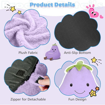 Veggie Bean Bag Chair | Kids' Plush Stuffed Sofa Seat, 31-inch