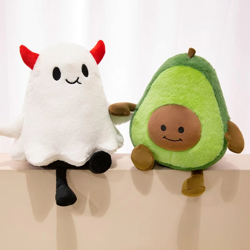 Avocado Ghost Plush Pillow – Spooky Meets Brunch, 12" | 30 cm