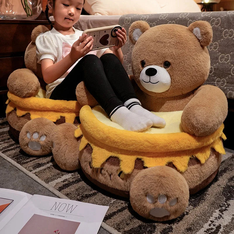 Sedia a Pantofole Peluche Honeypot Bear – Seduta Confortevole e Adorabile per Bambini!