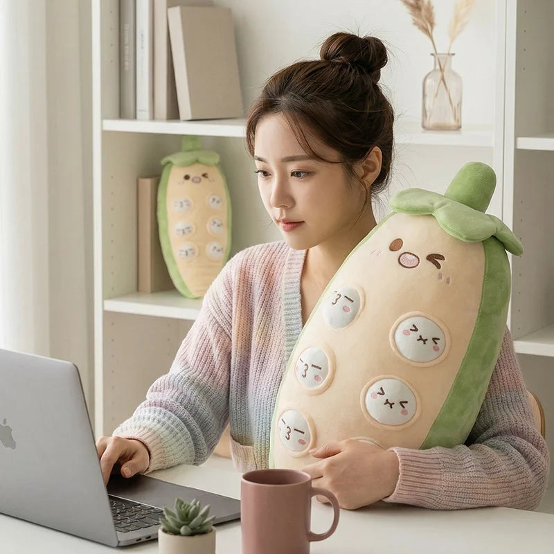 Creative Cartoon Okra Plush Toys Stuffed Okra Shape Throw Pillow Soft Cozy Home Sleeping Pillow Kawaii Room Decor Cute Gif...