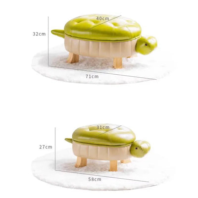 Pouf en simili cuir Turtle Time - Cinq couleurs