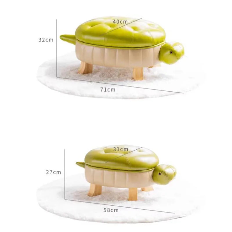 Pouf en simili cuir Turtle Time - Cinq couleurs