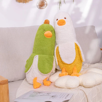 Plushie Fuzzy Banana Duck, Three Colors, 20" | 50 cm