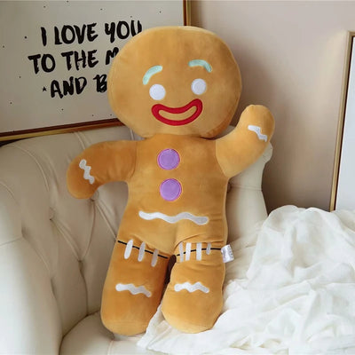 Grande peluche di biscotto di pan di zenzero con bastoncino di zucchero, 17-24" | 42-60 centimetri