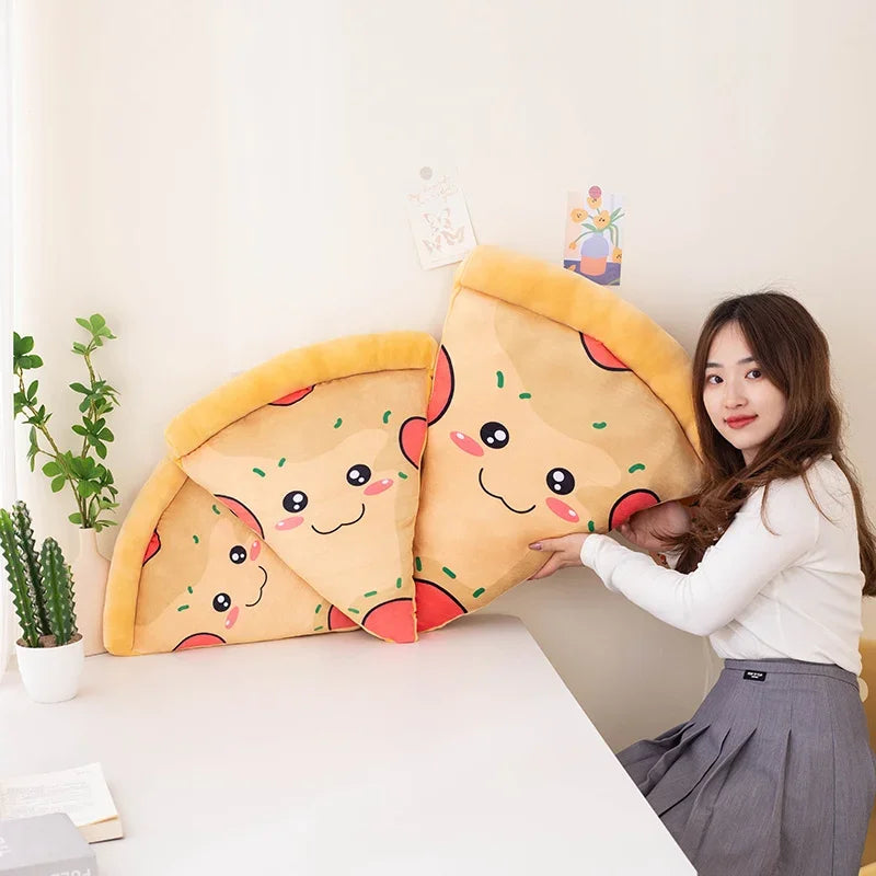 Pizza Plush Food Pillow, Three Sizes, 18-26" | 45-65 cm – Realistic Slice Cushion