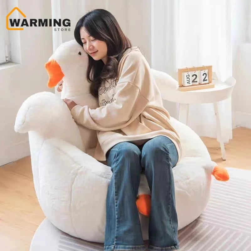 Large White Goose Plushie Chair