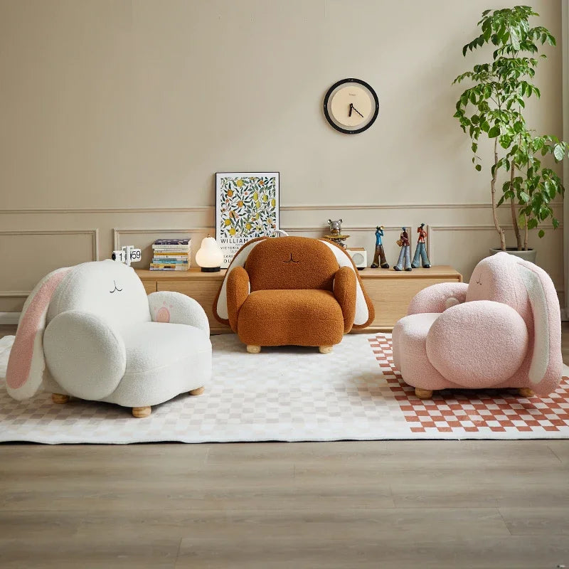 Chaise en peluche de lapin adorable pour enfants, 24"-31" | 60-71 cm
