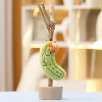 Kawaii Vegetable Plush Toy Keychain | Cute Food Pendant for Bags & Keys
