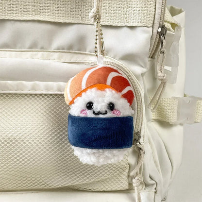 Sushi Roll Plushie Keychain – Kawaii Mini Plush Toy Food