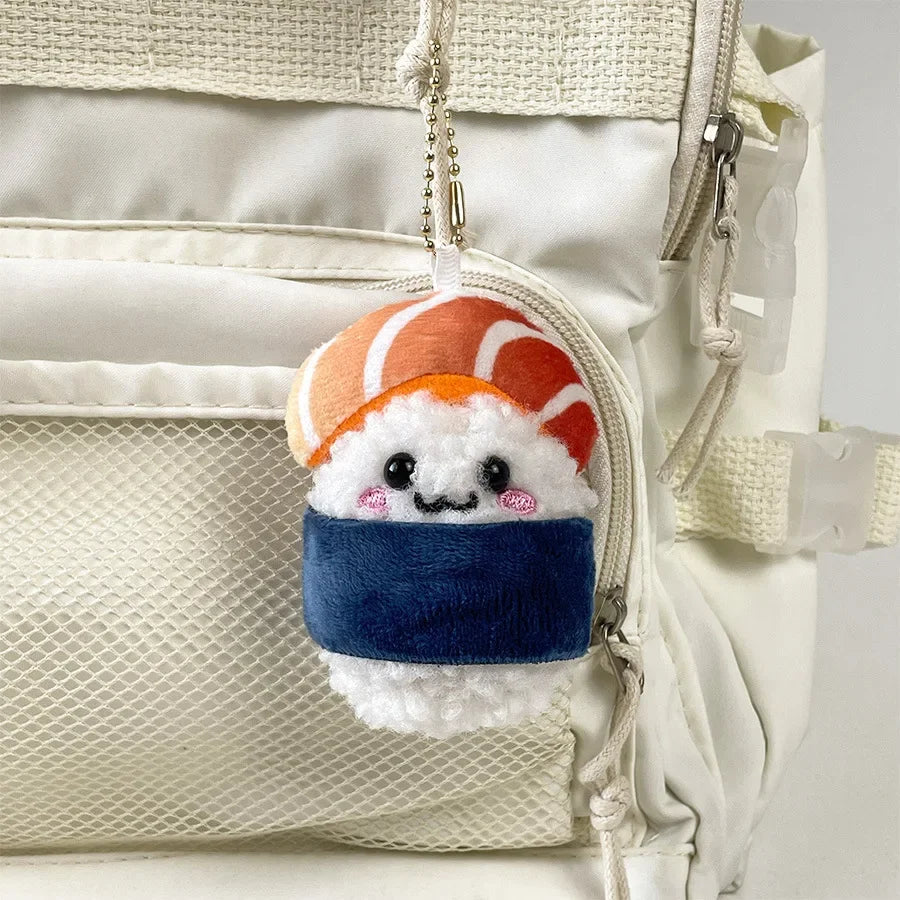 Llaverito de peluche en forma de sushi rollo – Juguete de comida mini peluche Kawaii