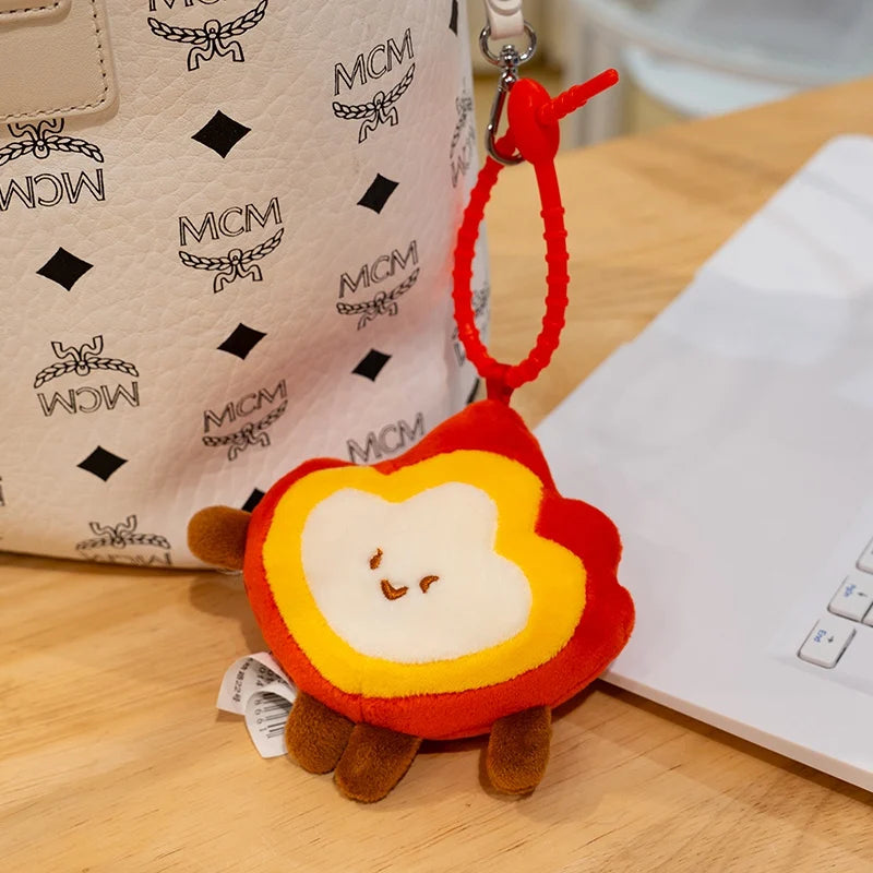 Kawaii Flame Plushie – Cute Stuffed Animal, Keychain, and Shoulder Bag