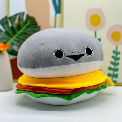 Shark Hamburger Plushie, 13" | 33 cm