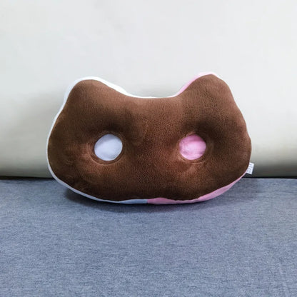 Cojín de asiento de peluche de sándwich de helado de gato, 9" | 25 centímetros