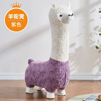 Ottomán de peluche de alpaca acogedor, ocho colores