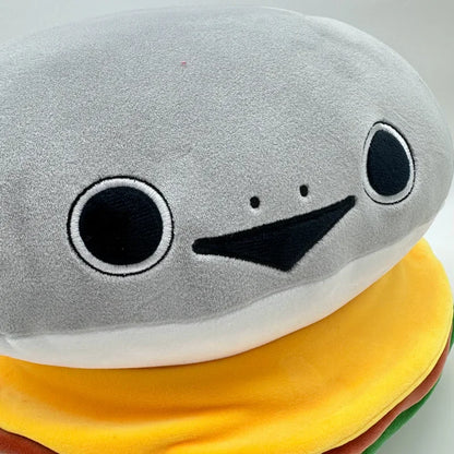 Shark Hamburger Plushie, 13" | 33 cm