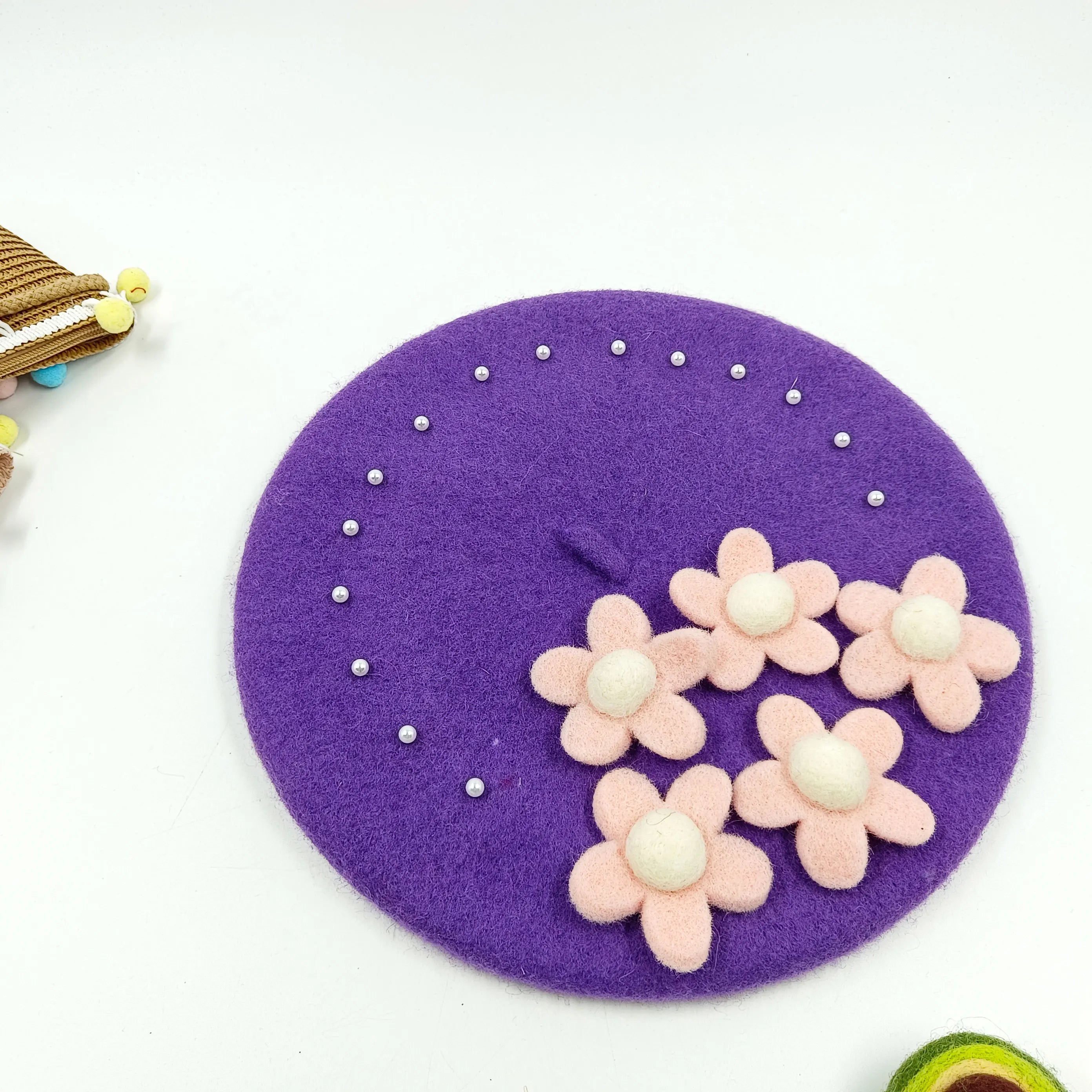 Handmade Wool Felt Floral / Fruit Hat | Cherry Blossom & Flower Crown