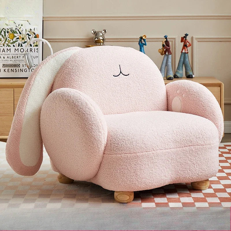 Chaise en peluche de lapin adorable pour enfants, 24"-31" | 60-71 cm