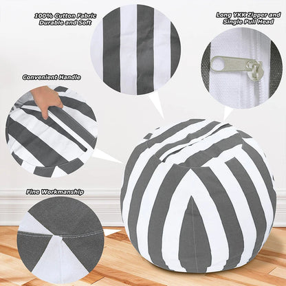 Striped Bean Bag Plushie Organizer | Stylish & Functional