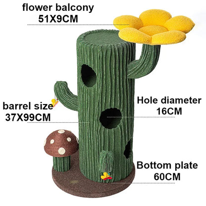 Árbol para gatos de lujo en forma de cactus - Apto para múltiples gatos